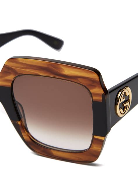 square-frame acetate sunglasses gucci|gucci brown square ladies sunglasses.